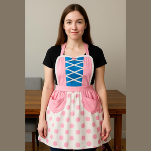 Pink Polka Dot Retro Apron Disney Bo peep theme